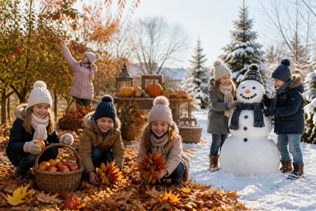 découvrez des activités amusantes et créatives à faire avec les enfants pendant l'automne et l'hiver pour partager des moments inoubliables en famille.