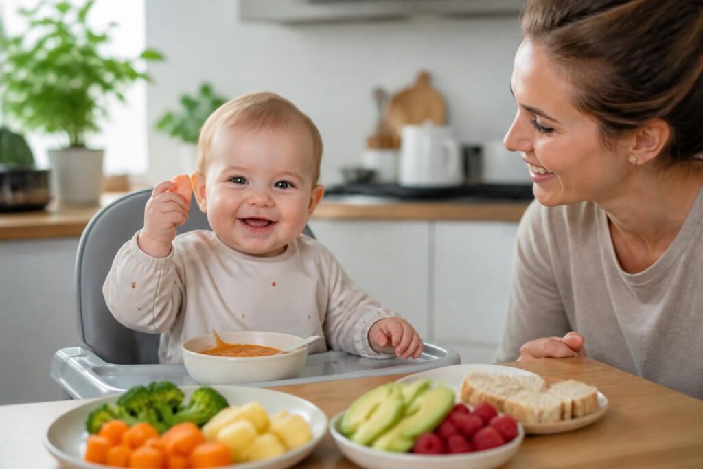apprenez à introduire les morceaux dans l'alimentation de votre bébé en passant des purées aux aliments solides de manière progressive et sécurisée.