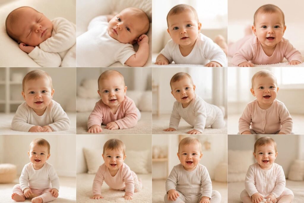 Le développement de bébé mois par mois, de la naissance à 1 an