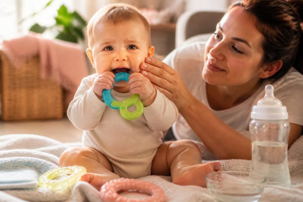 Les poussées dentaires de bébé : symptômes et soulagement