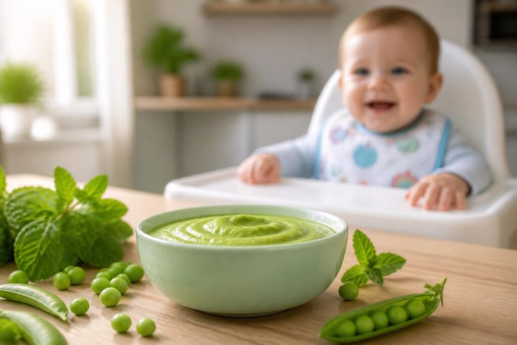 Purée de petit pois : recette saine et rapide pour bébé