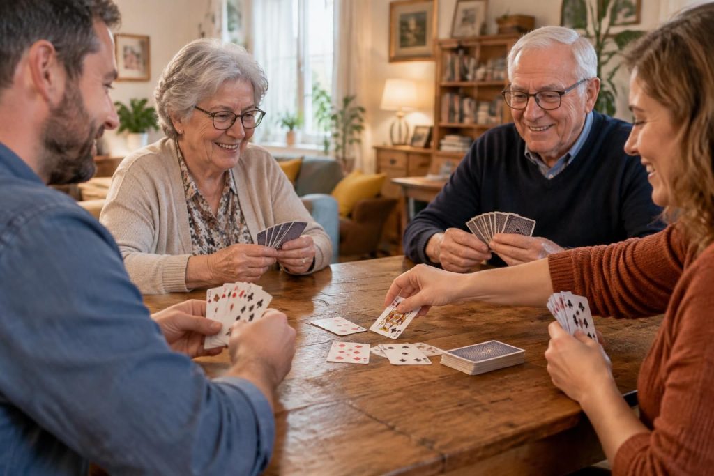 découvrez les règles de la belote, les bases des enchères et du jeu de cartes pour partager des parties conviviales en famille.