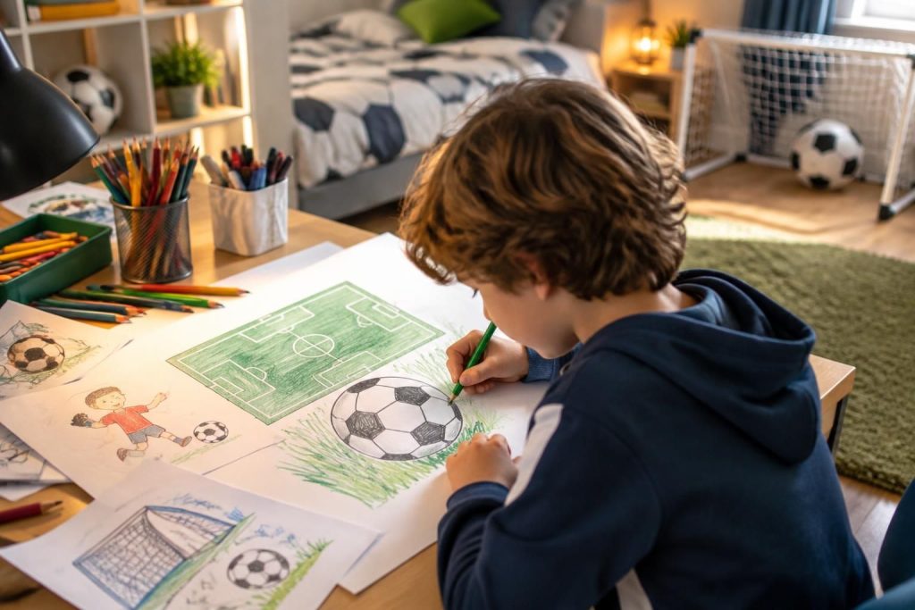Dessin foot : idées et conseils pour petits fans de football