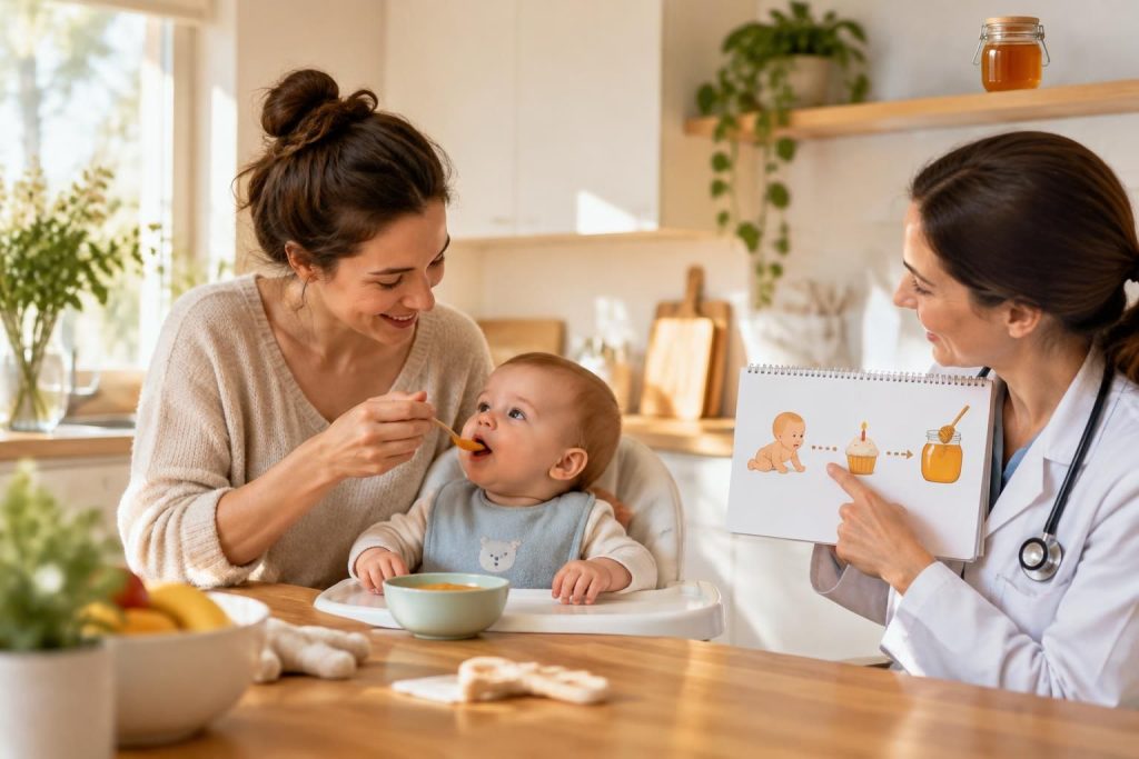 Miel en bébés : précautions et âges recommandés pour l’introduction
