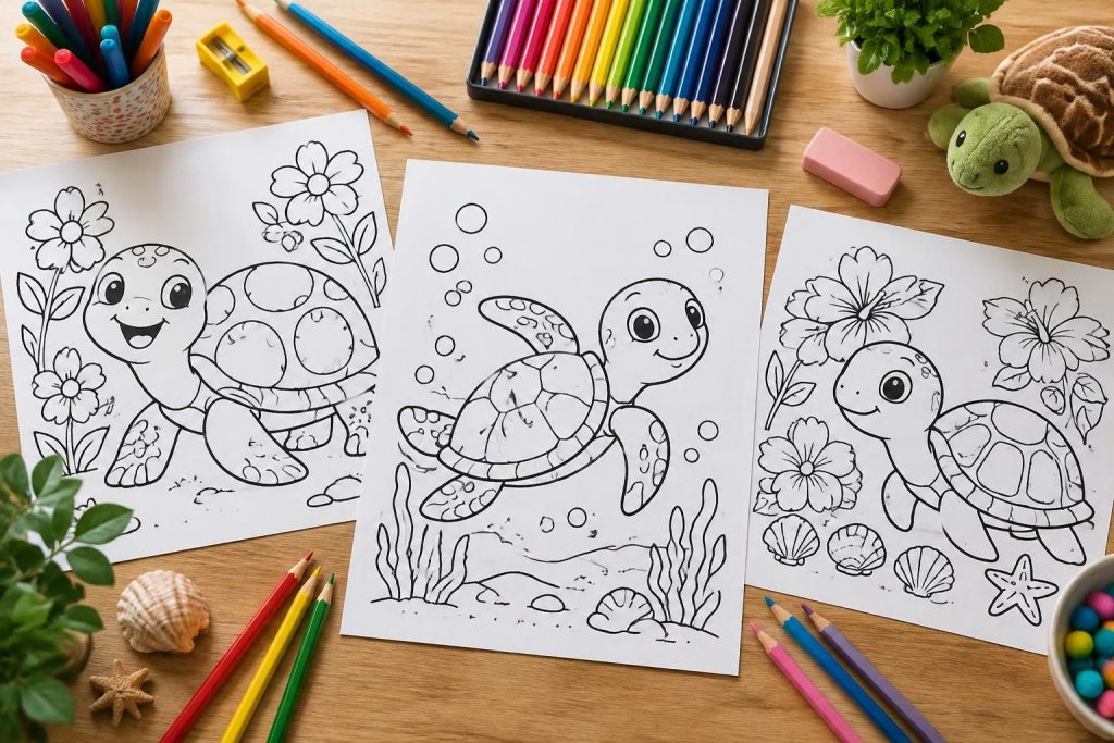 Tortue coloriage : modèles ludiques pour enfants créatifs